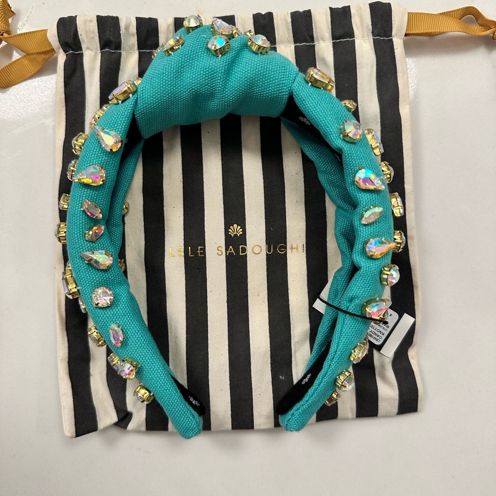 Authentic Lele Sadoughi candy jeweled knotted headband